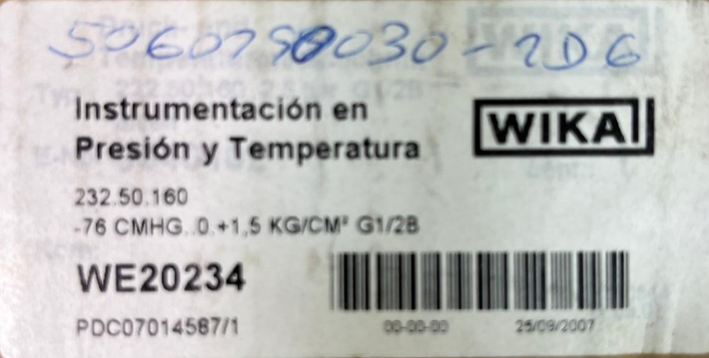 232.50.160-0.76HG-1BARG1/2
