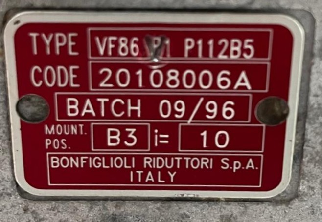 BONFIGLIOLI VF 86 A P112 B5 B3  i=10