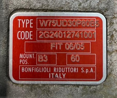 BONFIGLIOLI W 75 U D30 60 P80 B5 B3 (SIN BRIDA)