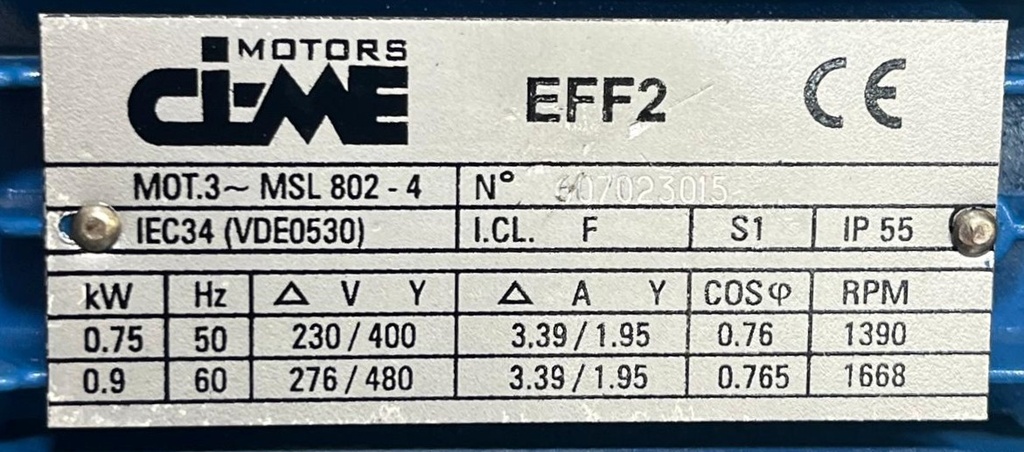 CIME MSL 802-4  0.75 KW 