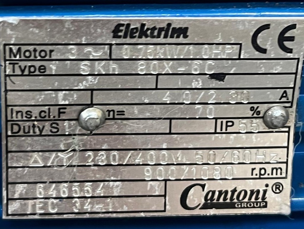 ELEKTRIM SKh80X-6C  0.75 KW  900 RPM