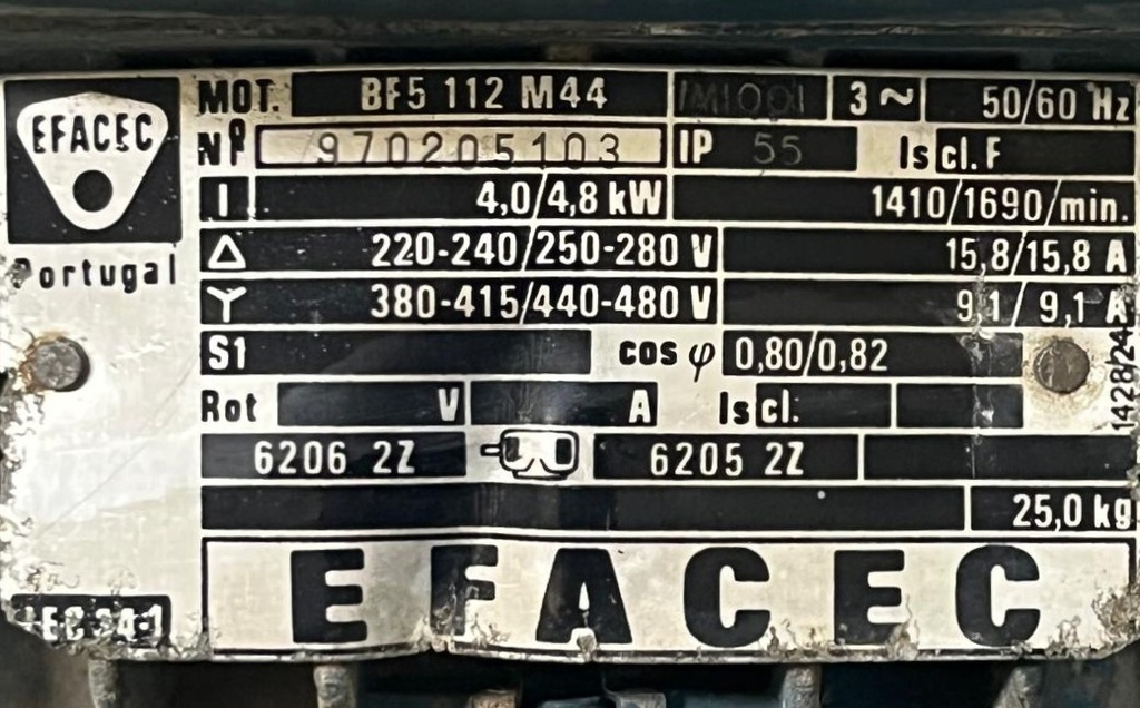 EFACEC  BF5 112 M44   4 KW 