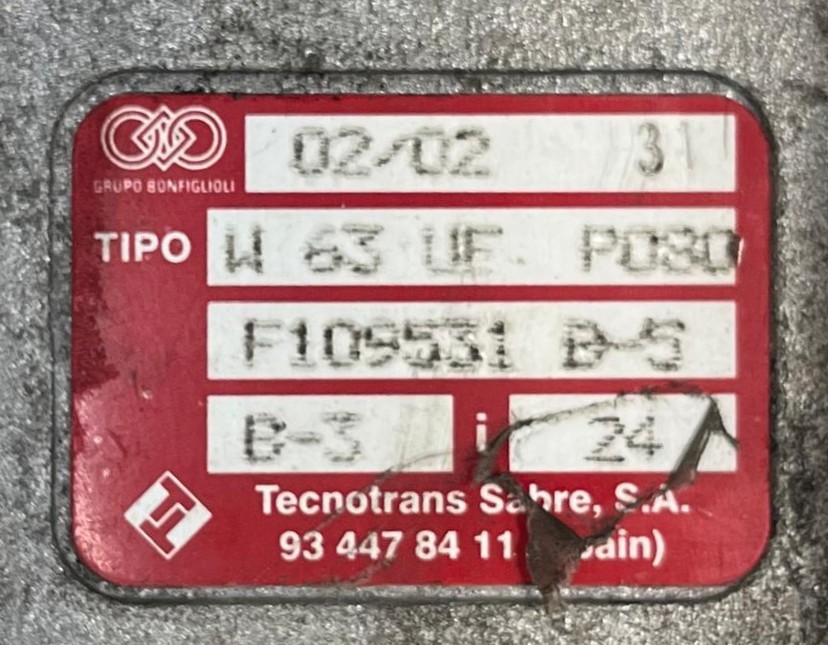 BONFIGLIOLI  W 63 UF P0 80 B5 B3   i=24 MOTORREDUCTOR