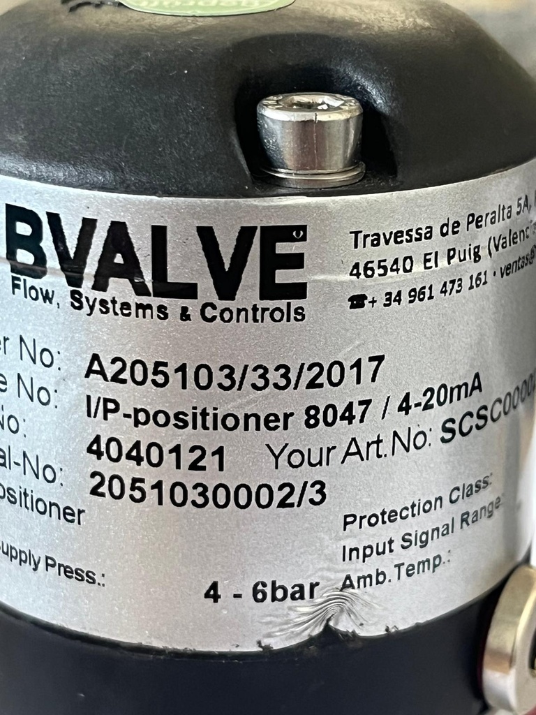I/P POSICIONADOR 8047 VBALVE (Schubert & Salzer)