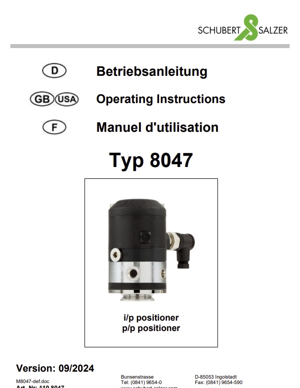 I/P POSICIONADOR 8047 VBALVE (Schubert & Salzer)