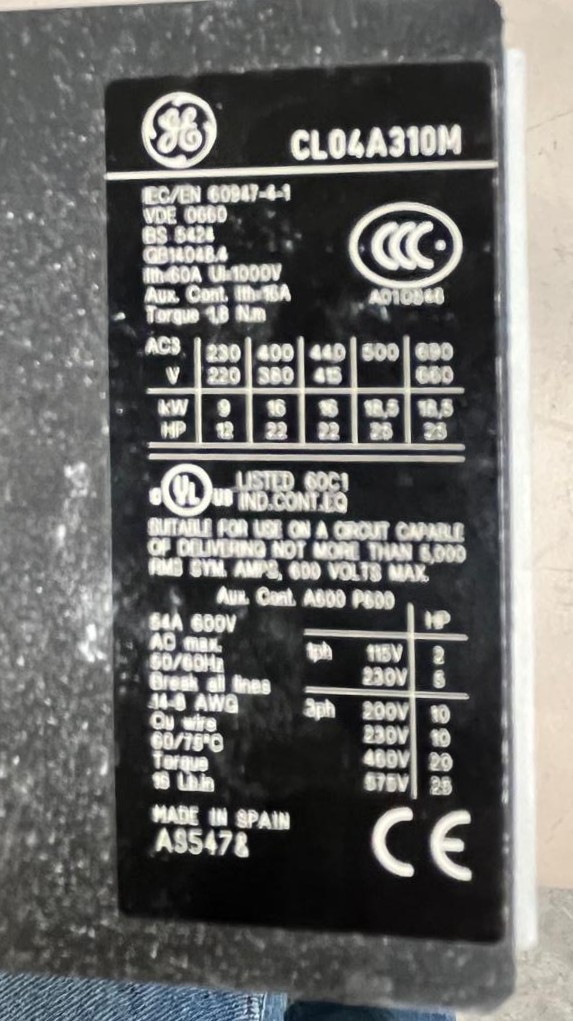 CL04A310M BOBINA 220V GENERAL ELECTRIC