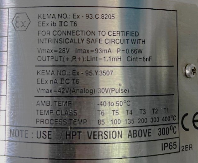 YF110 AARB1D-S353*E  VORTEX FLOWMETER
