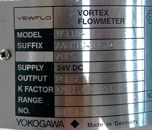YF110 AARB1D-S353*E  VORTEX FLOWMETER