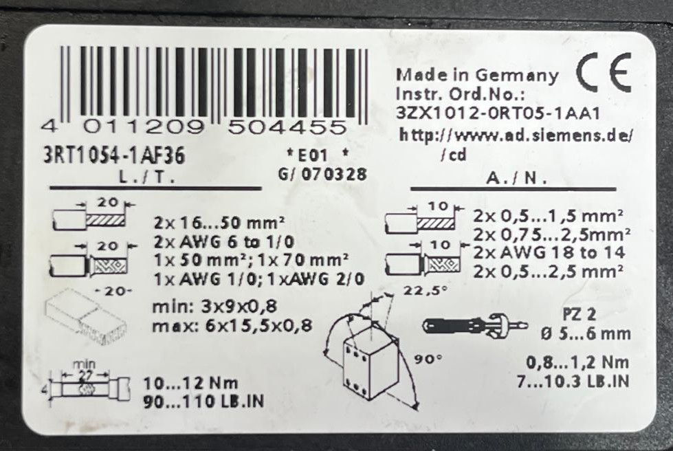 3RT1054-1AF36 SIEMENS