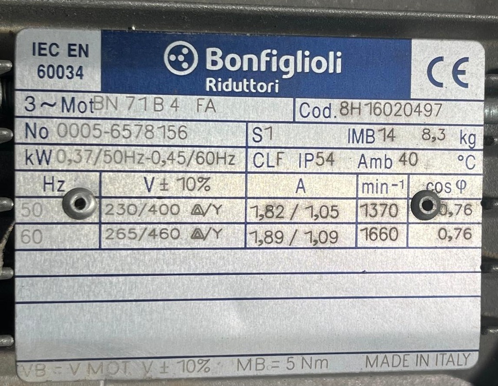 BONFIGLIOLI W 63 UFC1 45 P71 B3