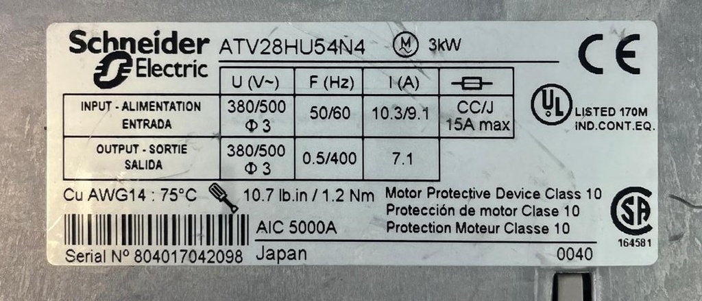 SCHNEIDER ATV28HU54N4