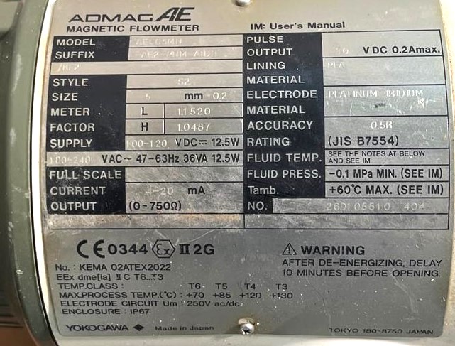 AE105MN AE2-PNM-A1DH CAUDALÍMETRO USADO