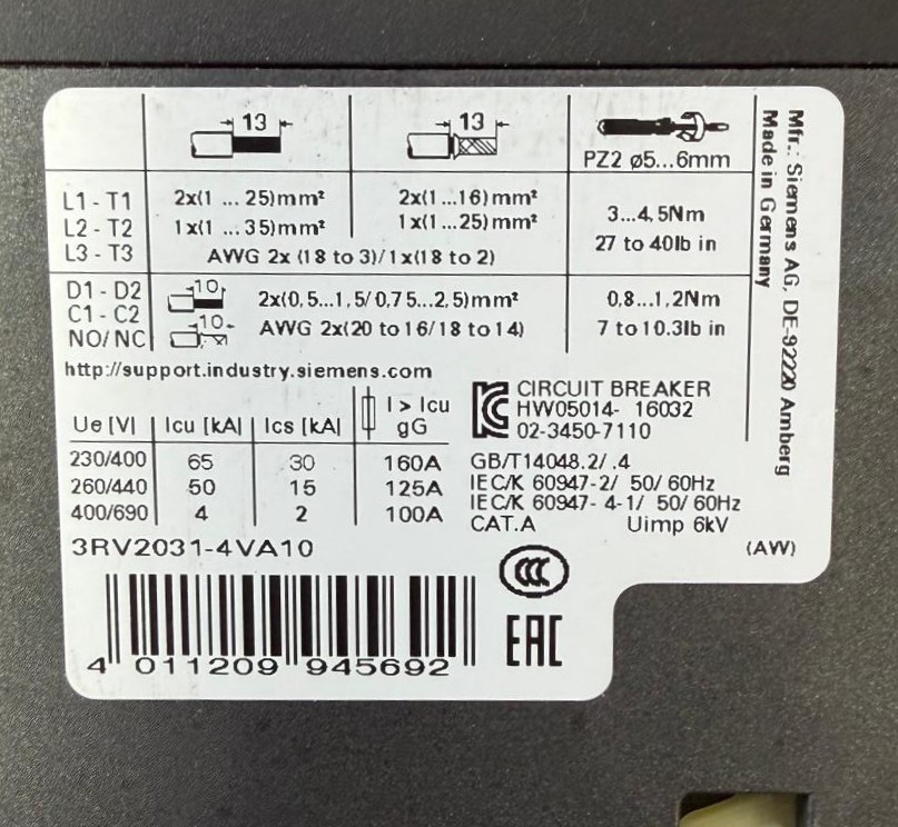 3RV2031-4VA10 SIEMENS