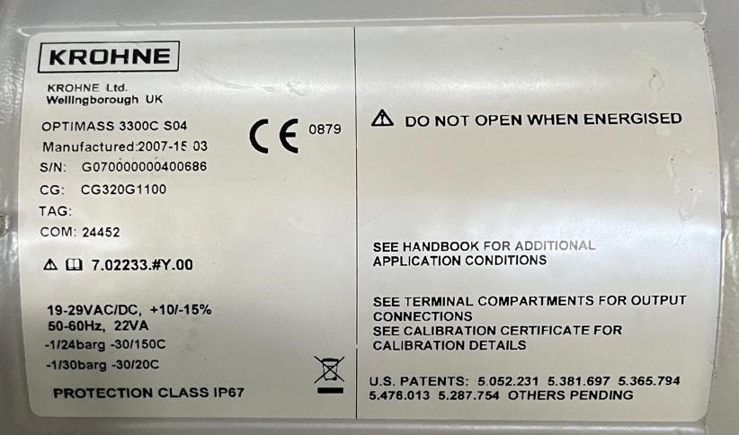 OPTIMASS 3300C S04 CAUDALÍMETRO