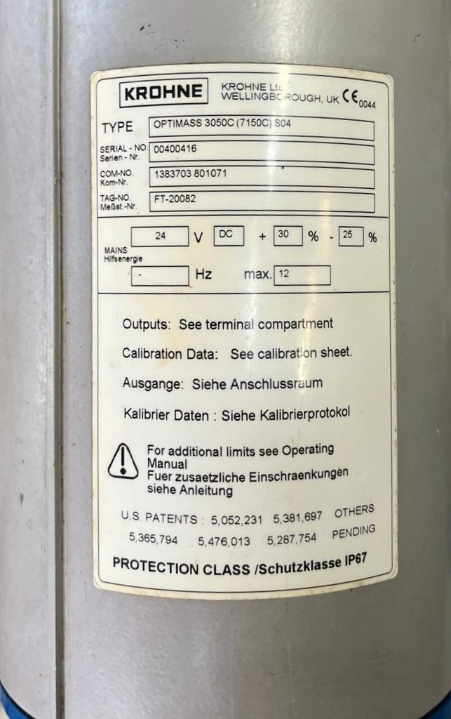 OPTIMASS 3050C (7150C) S04 CAUDALÍMETRO