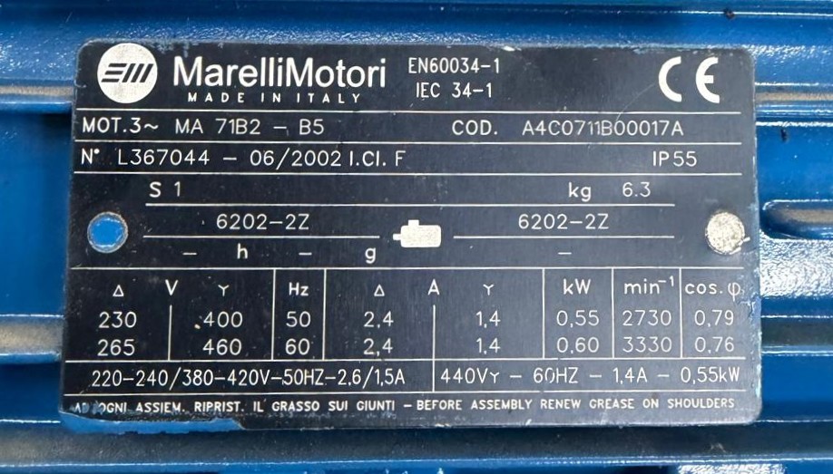 MARELLI MA 71B2-B5 0,55 KW 2730 RPM