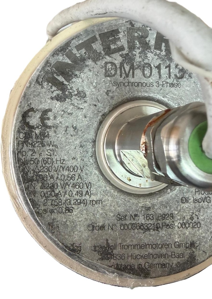 Mototambor Interroll DM 0138 – 220W 2 Polos Alta Velocidad – Ø122,5mm