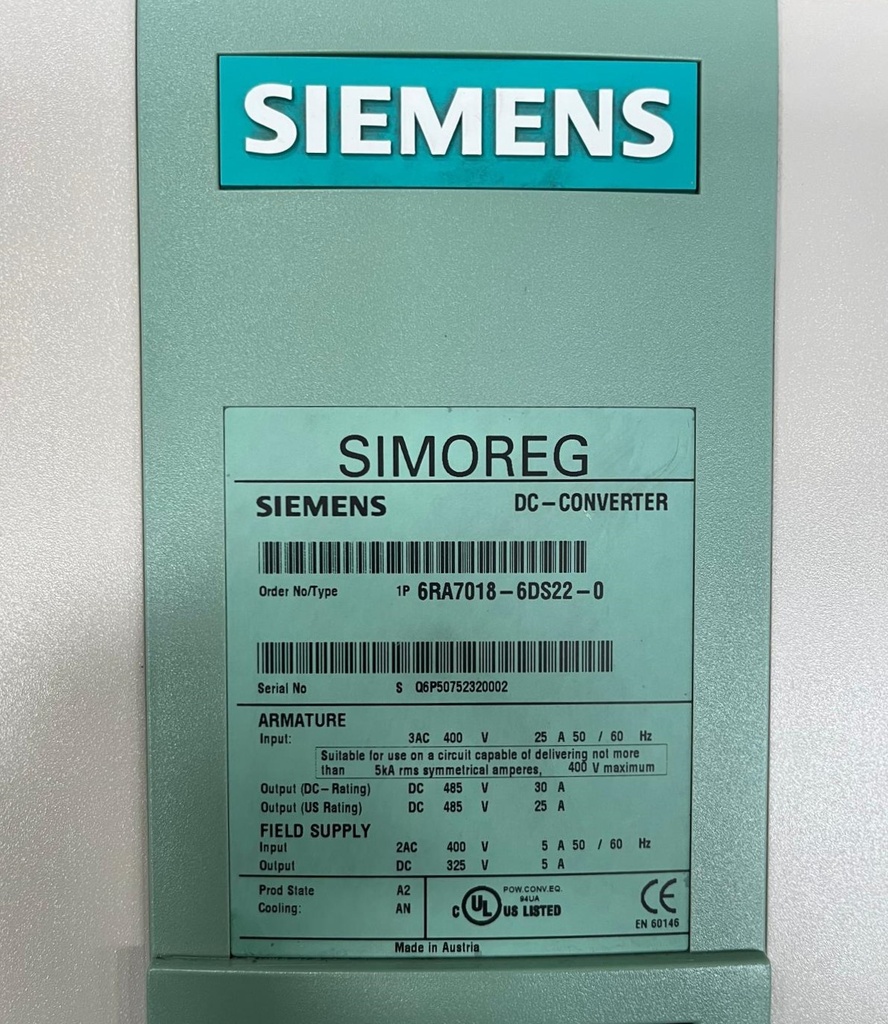SIMOREG 6RA-7018-6DS22-0