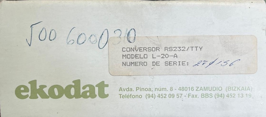 L-20-A CONVERSOR RS232/TTY