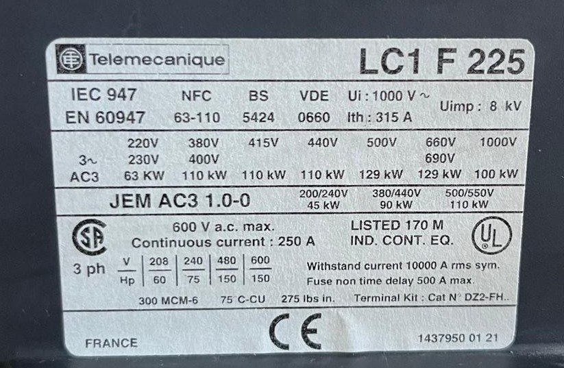 TELEMECANIQUE LC1F225