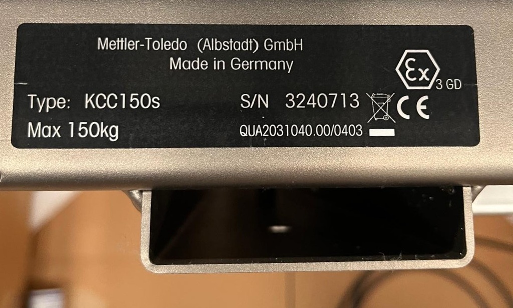 KCC150S BENCH SCALE METTLER-TOLEDO
