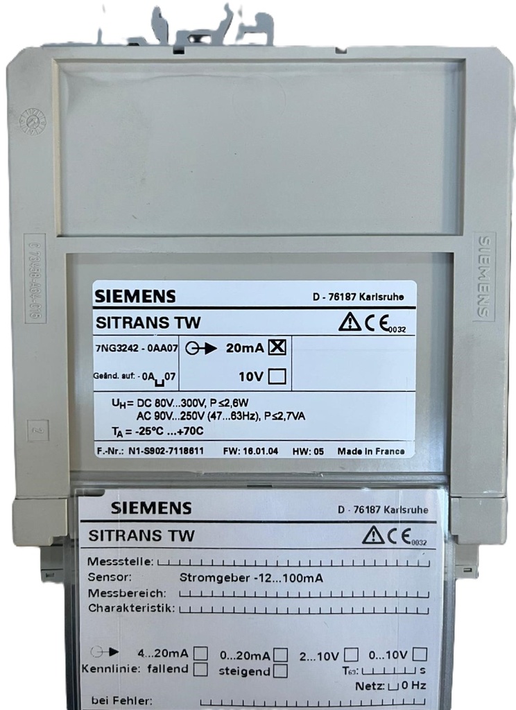 SIEMENS SITRANS TW 7NG3242-0AA07 