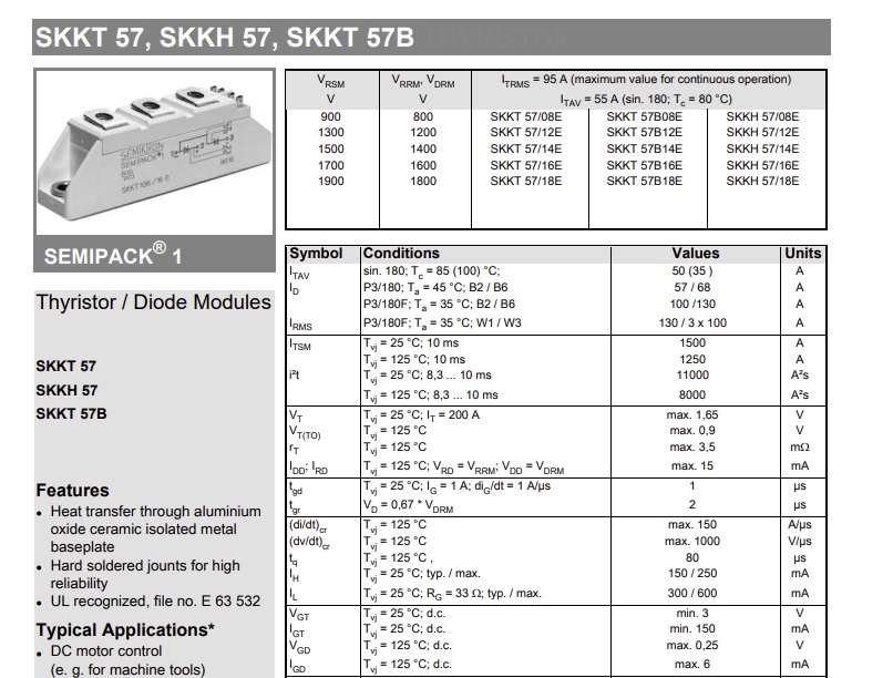 SKKT 57/12 E SEMIKRON