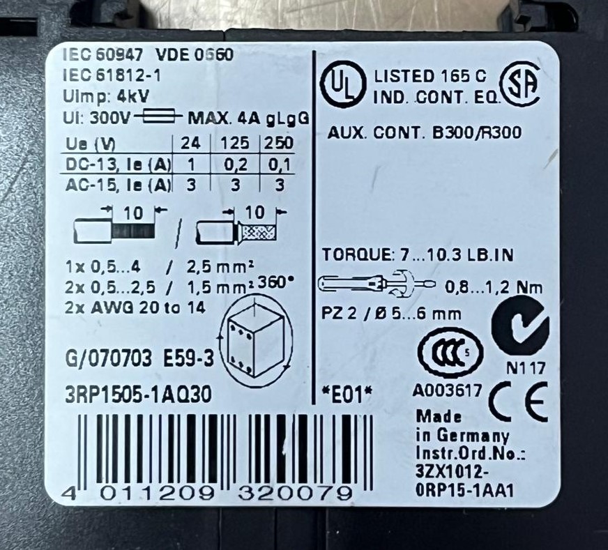 3RP1505-1AQ30  SIEMENS USADO