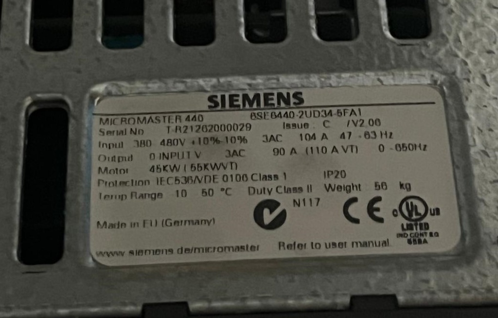 MICROMASTER 440 6SE6440-2AD34-5FA1 