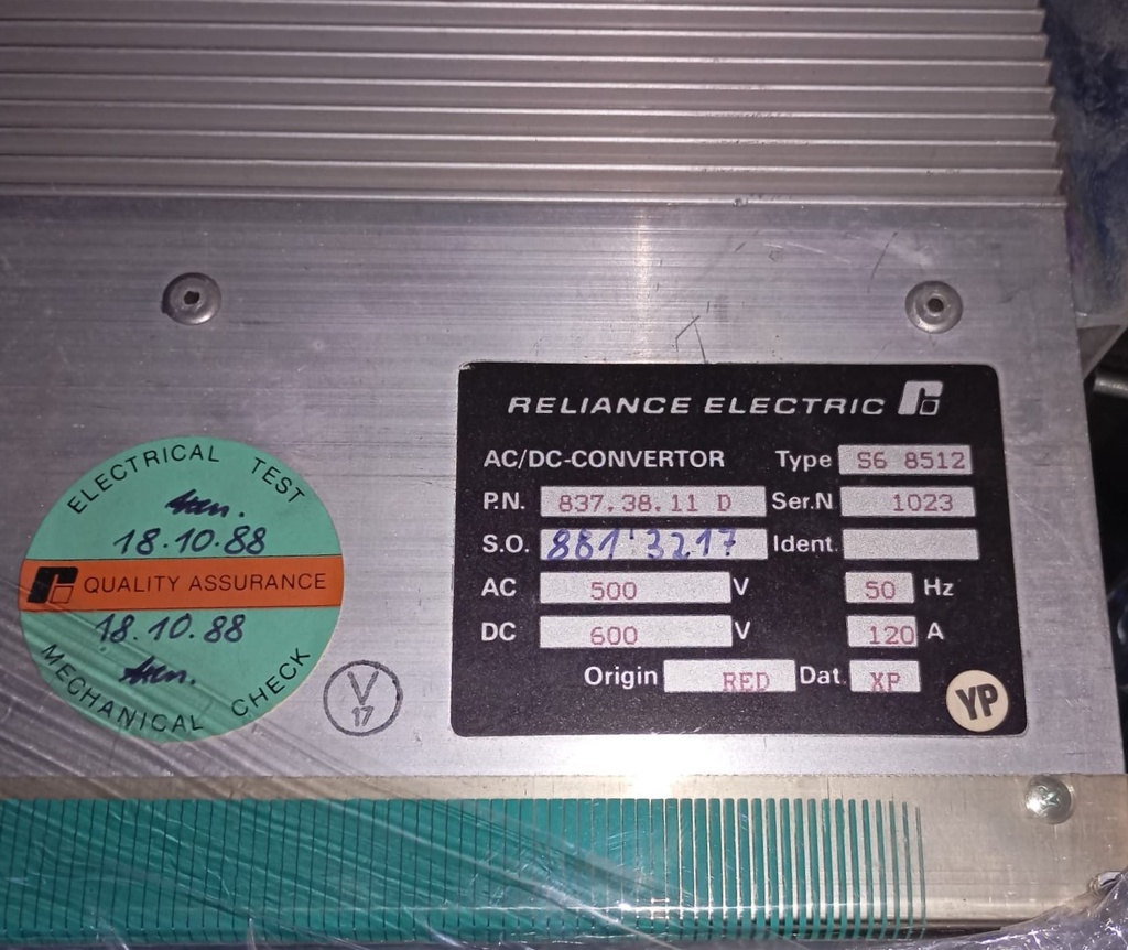 RELIANCE MAXITRON 8500 837.38.11D NS1023