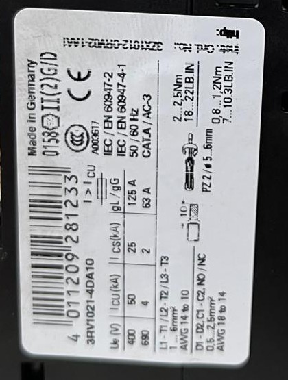 3RU1126-4DB0 + 3RU1926-3AA01SIEMENS