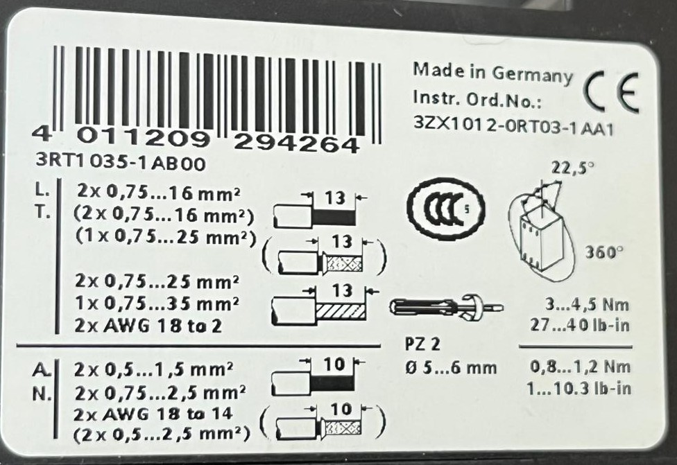 3RT1035-1AB00 SIEMENS