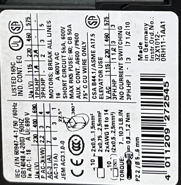 3RT1015-1BB41 SIEMENS 