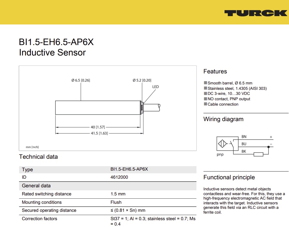BI1.5-EH6.5-AP6X TURCK 