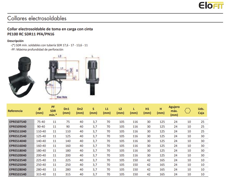 EXPRES 140-40 COLLAR ELECTROSOLDABLE