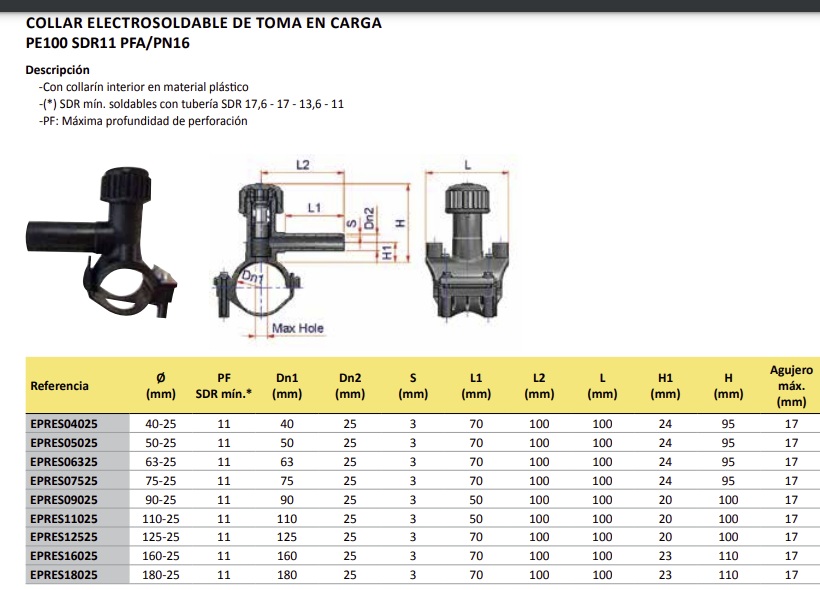 EPRES 11025 COLLAR ELECTROSOLDABLE 