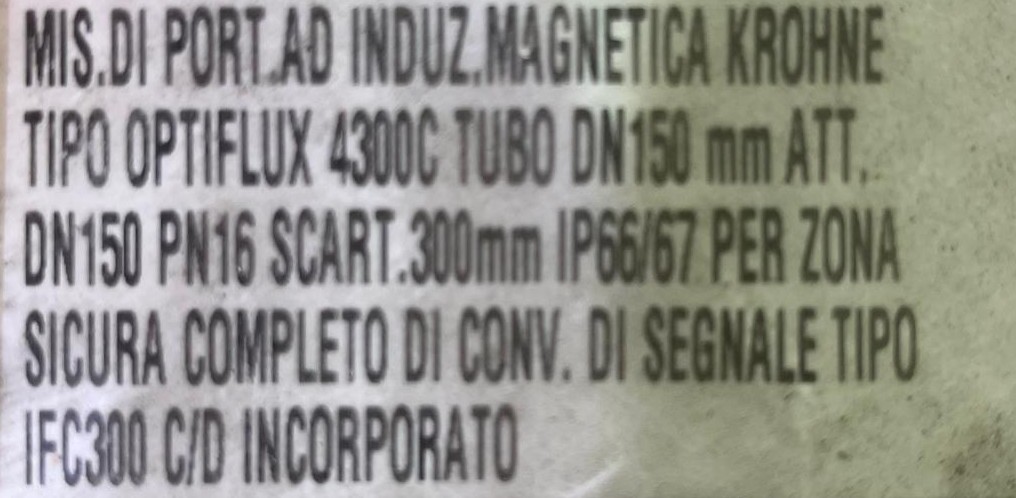 OPTIFLUX 4300 C 150 MM (6") CAUDALÍMETRO 