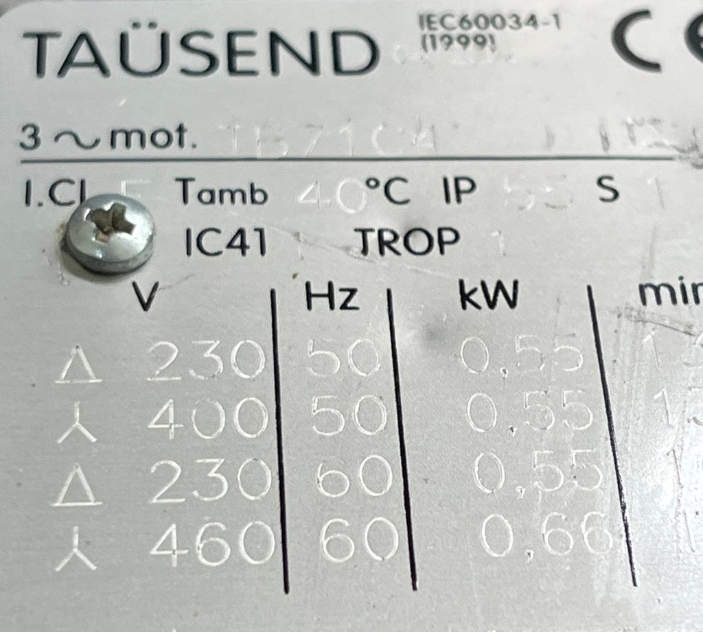TAUSEND 0.55 KW AUTOFRENANTE