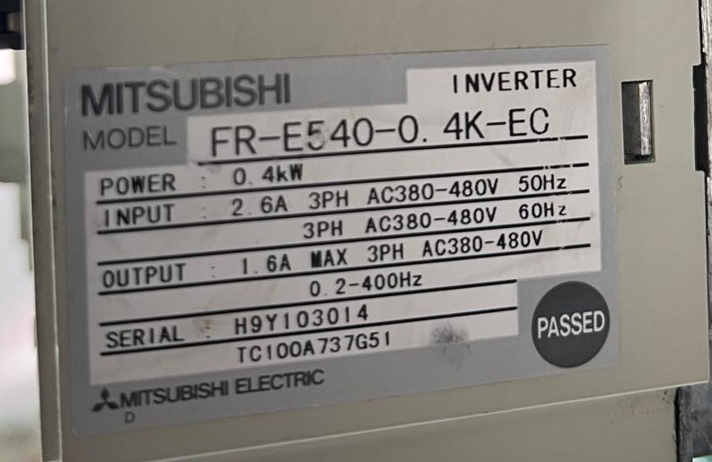 MITSUBISHI FR-E540-0.4K-EC  N.SERIE NH9Y103014