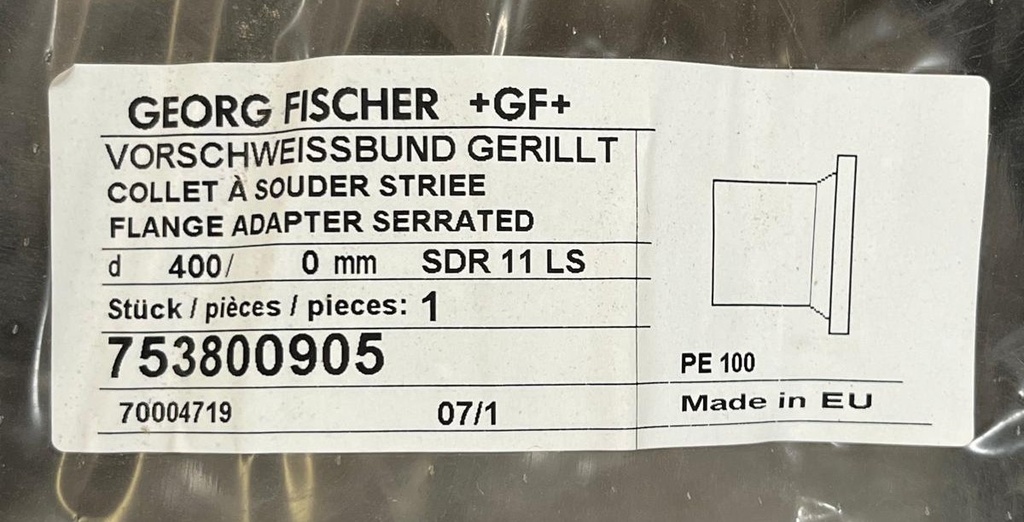 753800905 (753800225) ADAPTADOR BRIDA TERMOSOLDABLE  ELGEF GF+