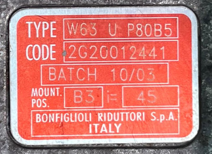 BONFIGLIOLI W63 U P80B5 i=40