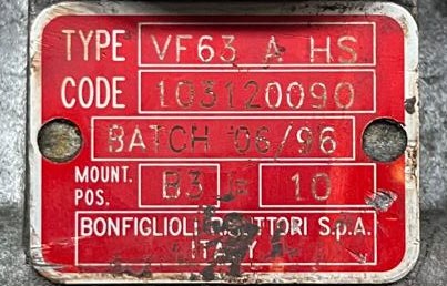 BONFIGLIOLI VF63 A HS  i=10