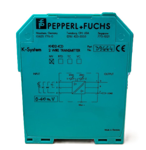 Pepperl+Fuchs KHD2-ICD (39664) transmisor a 2 hilos para mV