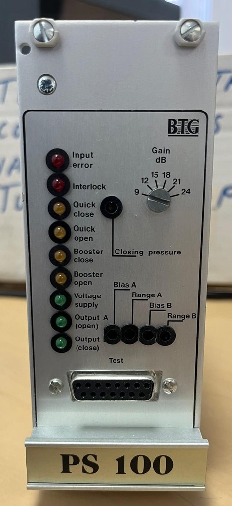 BTG PS 100 tarjeta controladora de válvulas