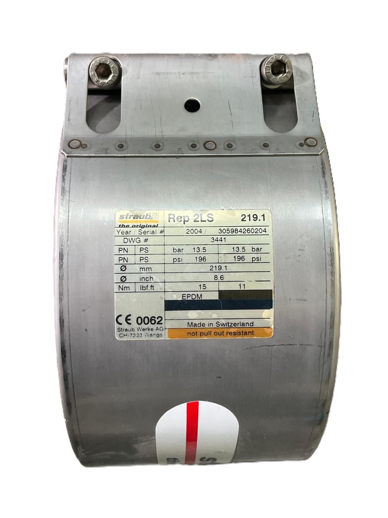 Straub REP 2LS 219.1 unión flexible de reparación para tubería de 8" (219,1 mm)